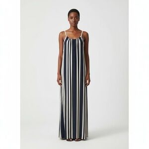 D/C Pennington’s white and navy nautical beach maxi dress side slits size 1X